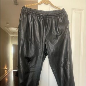 Zara Faux Leather jogger style in Black. NWOT. . . 
Size Large.